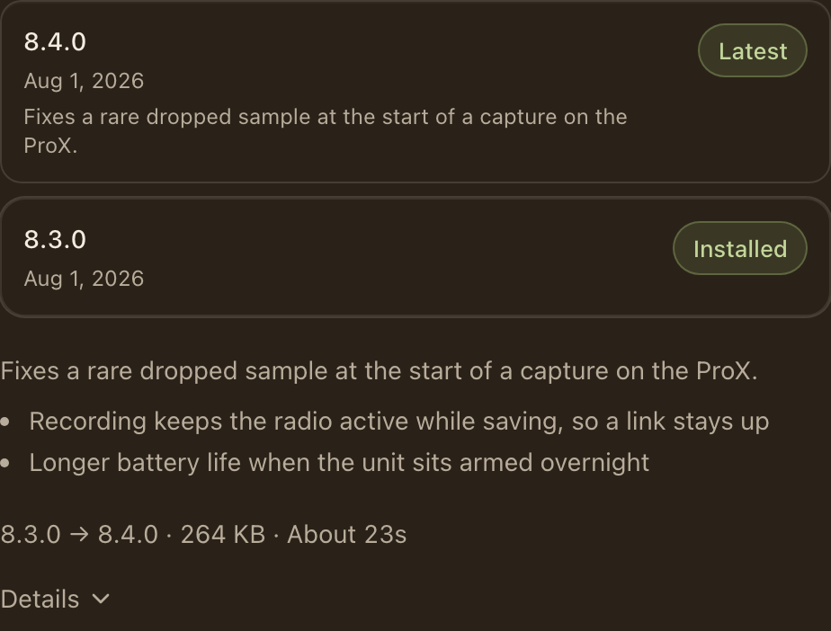 Choose the release