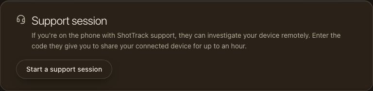 Start a support session
