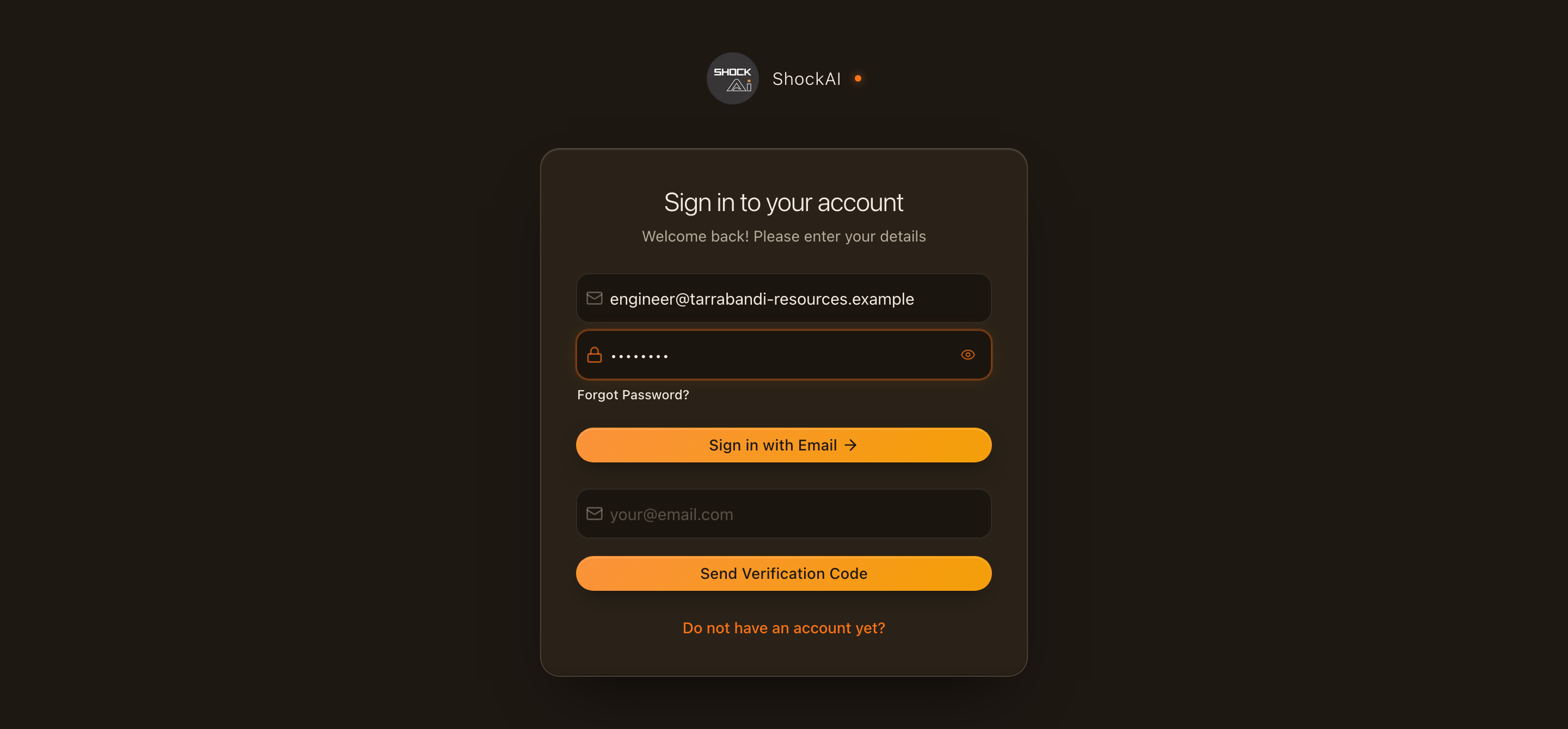 Sign in with your password