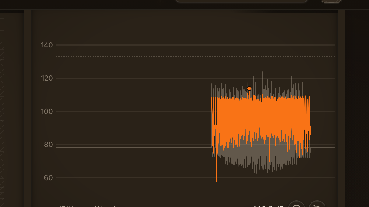 The airblast trace on a unit with a microphone